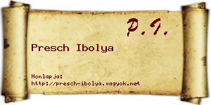 Presch Ibolya névjegykártya