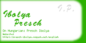 ibolya presch business card